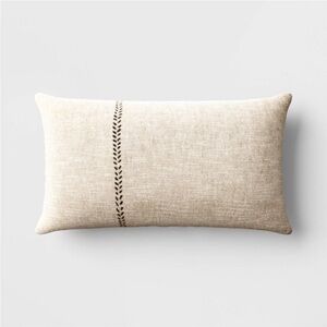 Oversized Stitched Lumbar Throw Pillow
Neutral: Cotton-Linen Blend Threshold